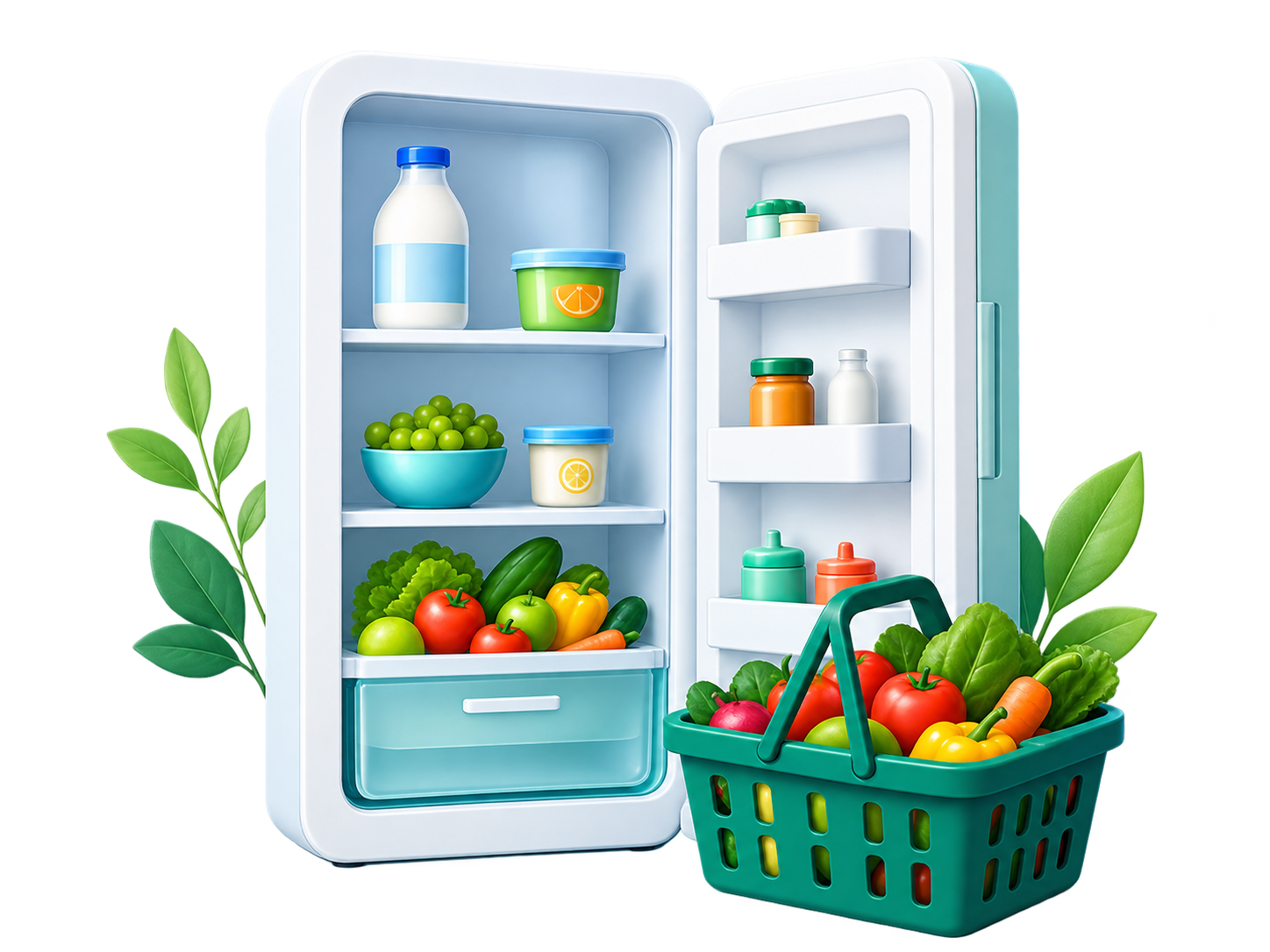 Réfrigérateur rempli d’aliments
